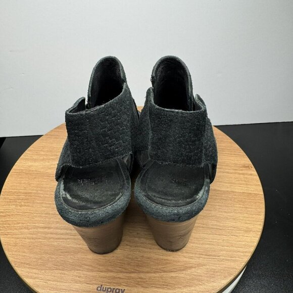 Eileen Fisher  open toe Womens Black Leather Block Heel Slingback Size 9 - Picture 6 of 10